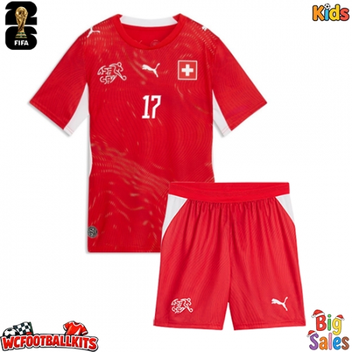 Switzerland Ruben Vargas #17 Replica Home Stadium Kit for Kids World Cup 2026 Short Sleeve (+ pants)